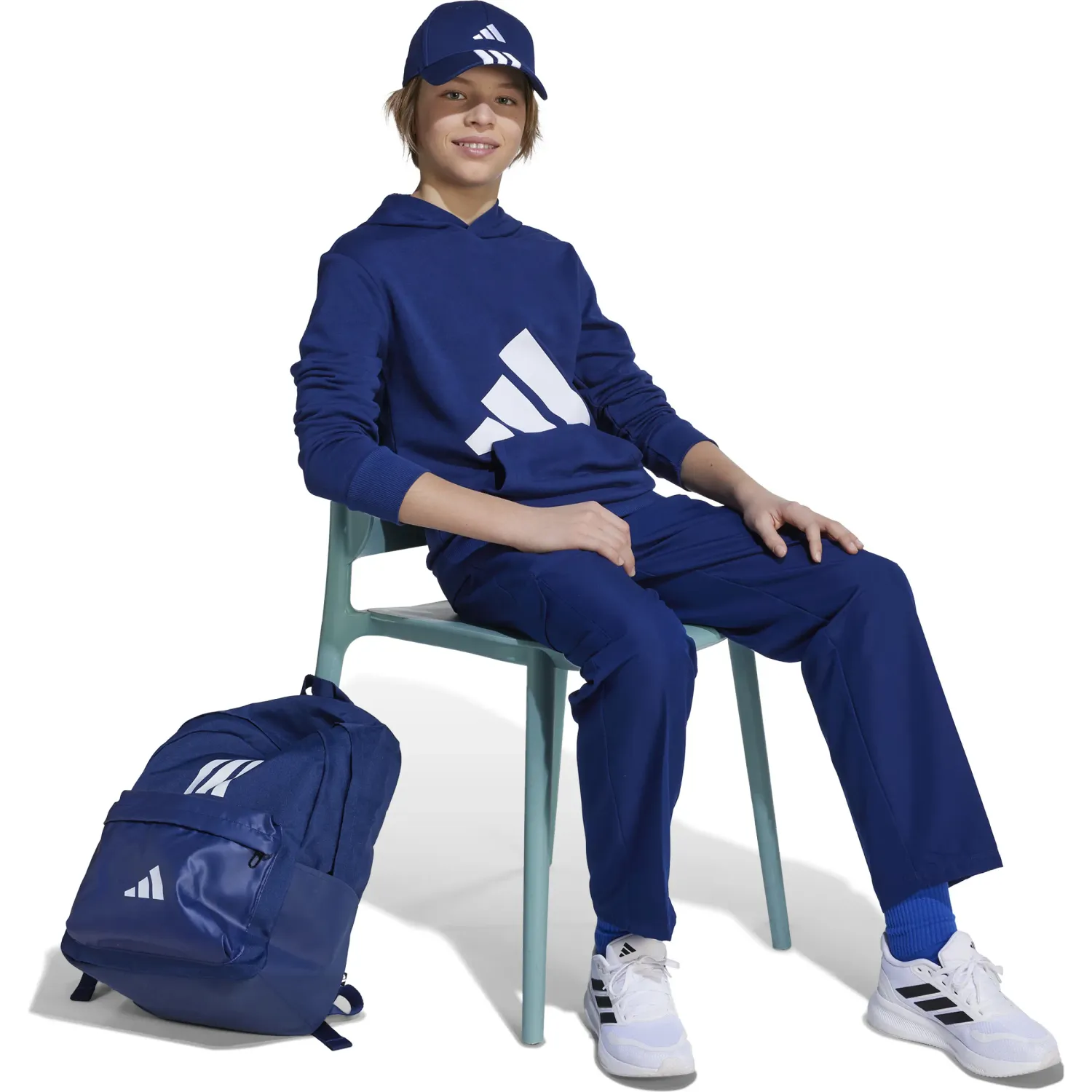 Polera Adidas Deportiva Juvenil J Bl Ft Hd 280 color azul | Platanitos