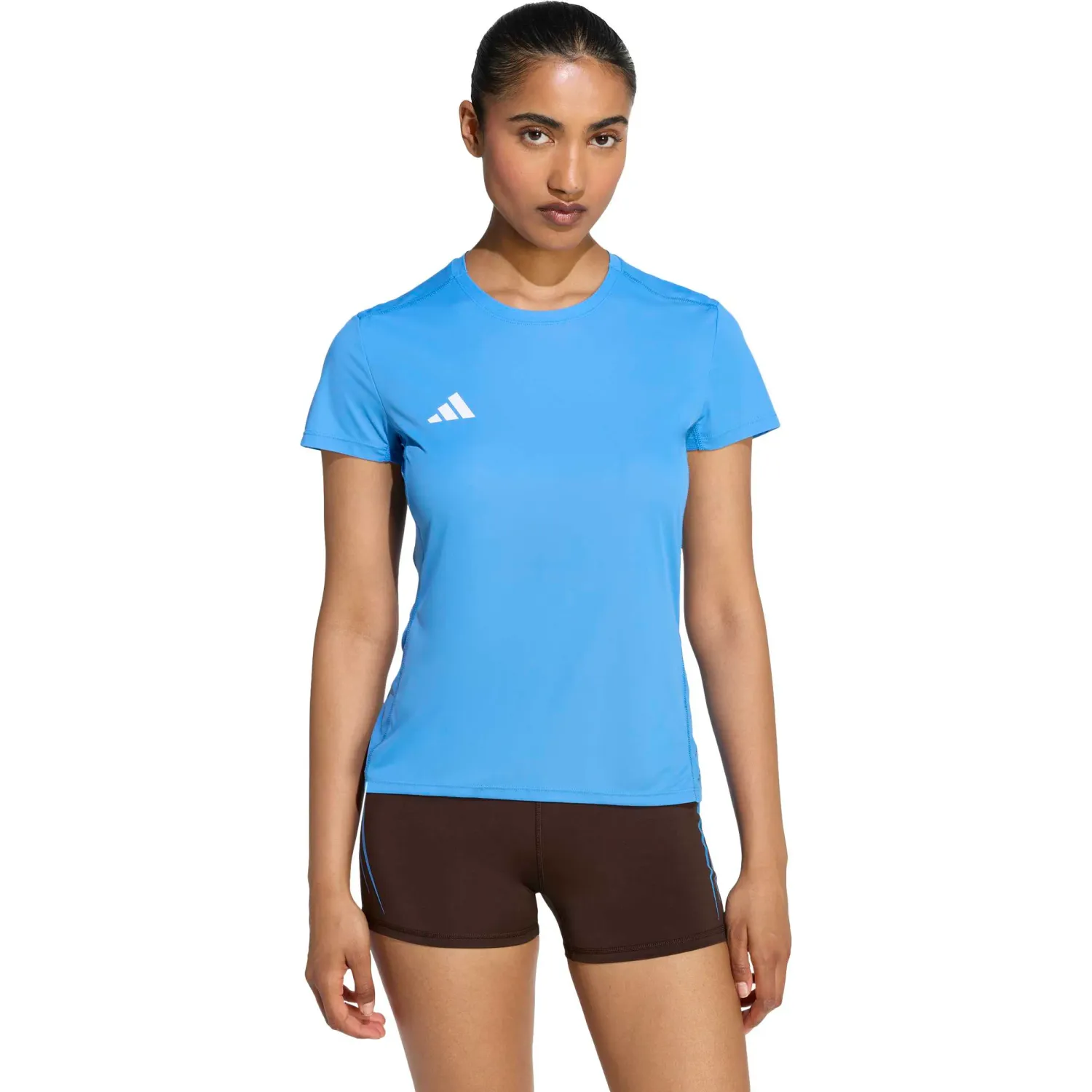 Polo Adidas Running Mujer Adizero E Tee Aeroready color celeste | Platanitos