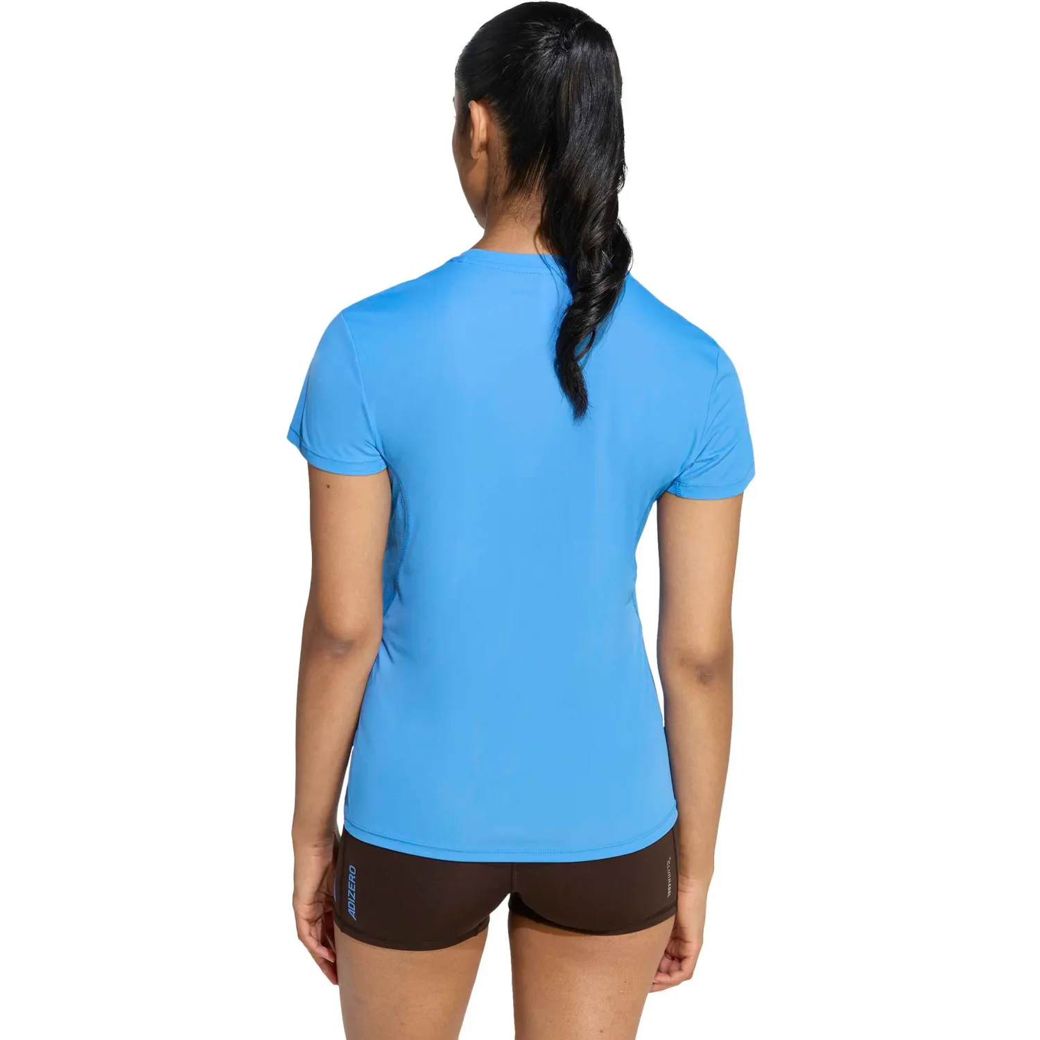 Polo Adidas Running Mujer Adizero E Tee Aeroready color celeste | Platanitos