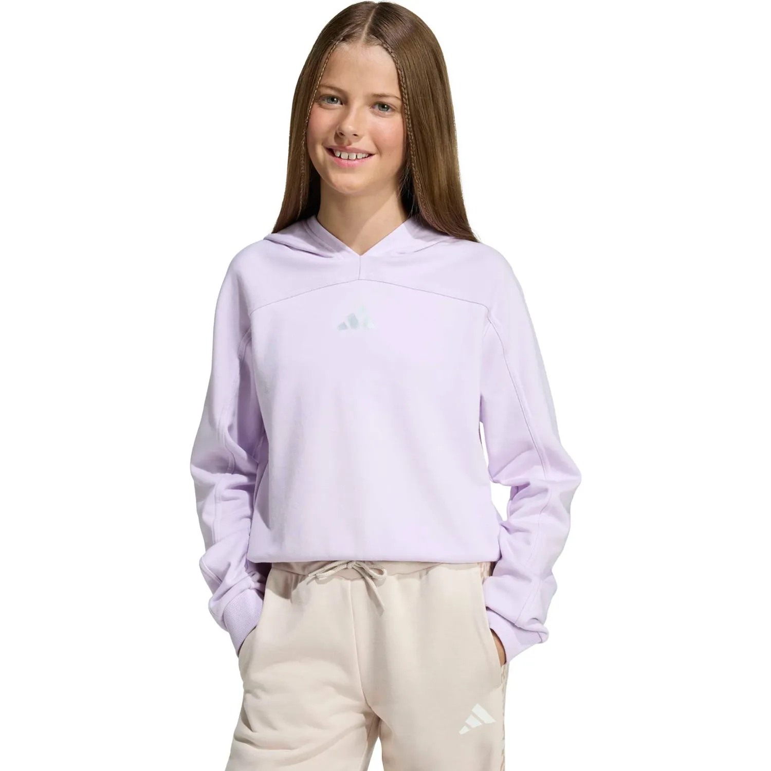 Polera Adidas Deportiva Jovencita Jg Glam Swt color lavanda | Platanitos