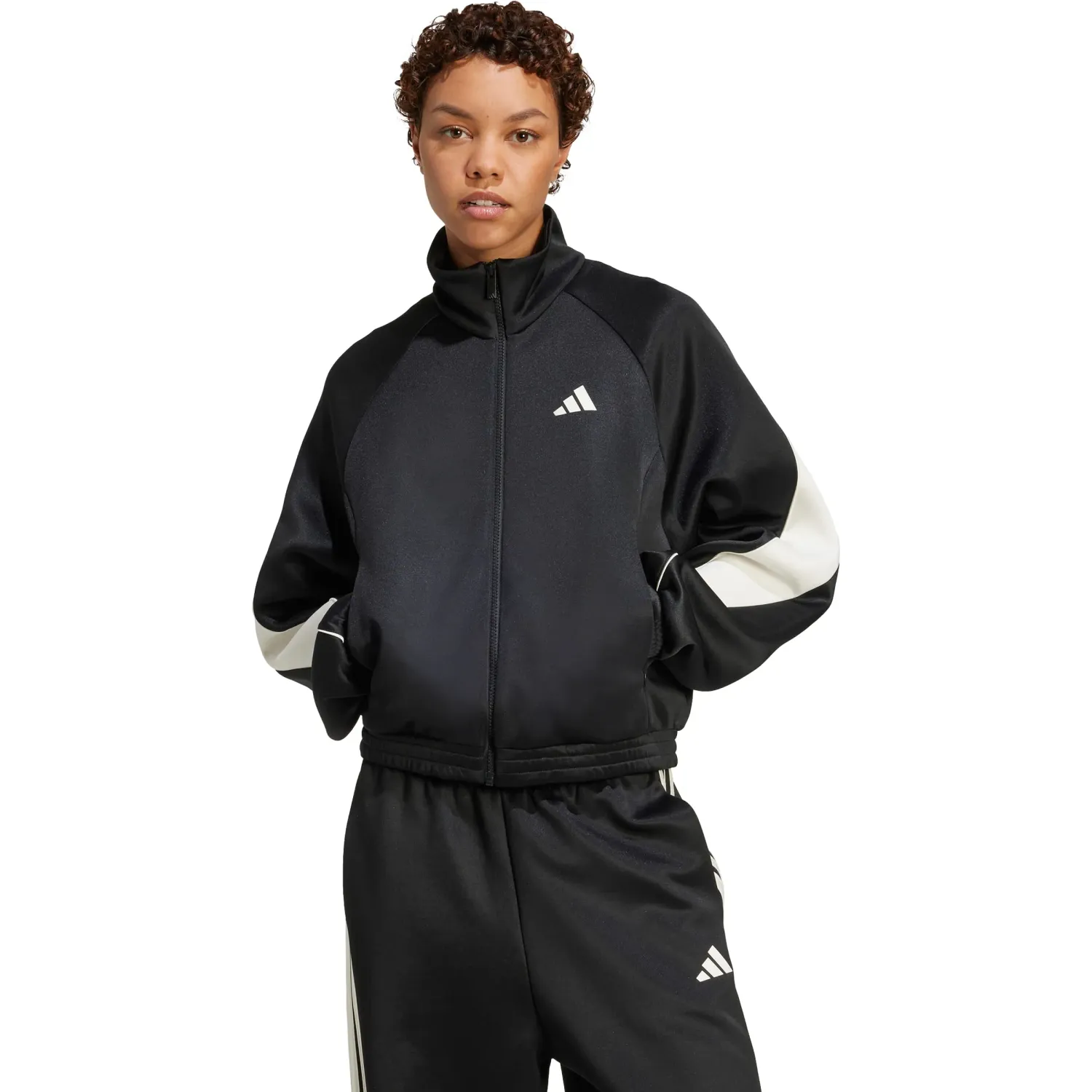 adidas Casaca Adidas Deportiva Mujer W Stadium Tt color negro / blanco | Platanitos
