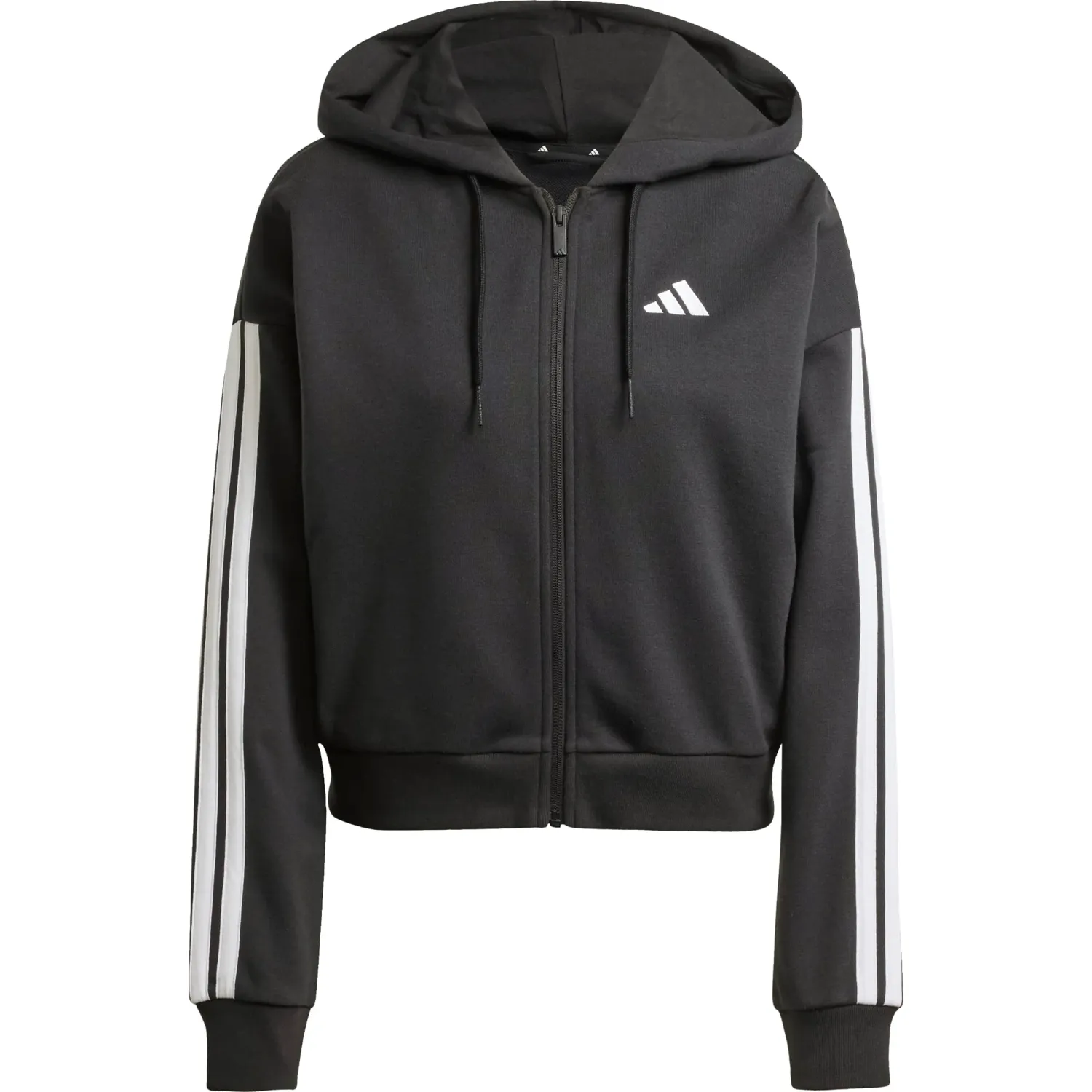 Casaca Adidas Deportiva Mujer W 3s Ft Fz Hd color negro/gris | Platanitos