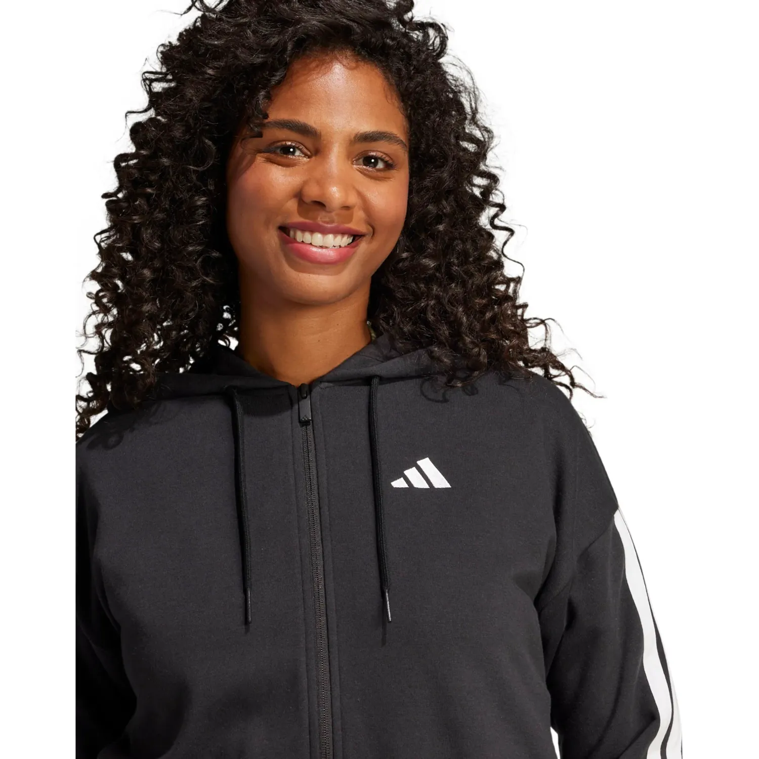 Casaca Adidas Deportiva Mujer W 3s Ft Fz Hd color negro/gris | Platanitos
