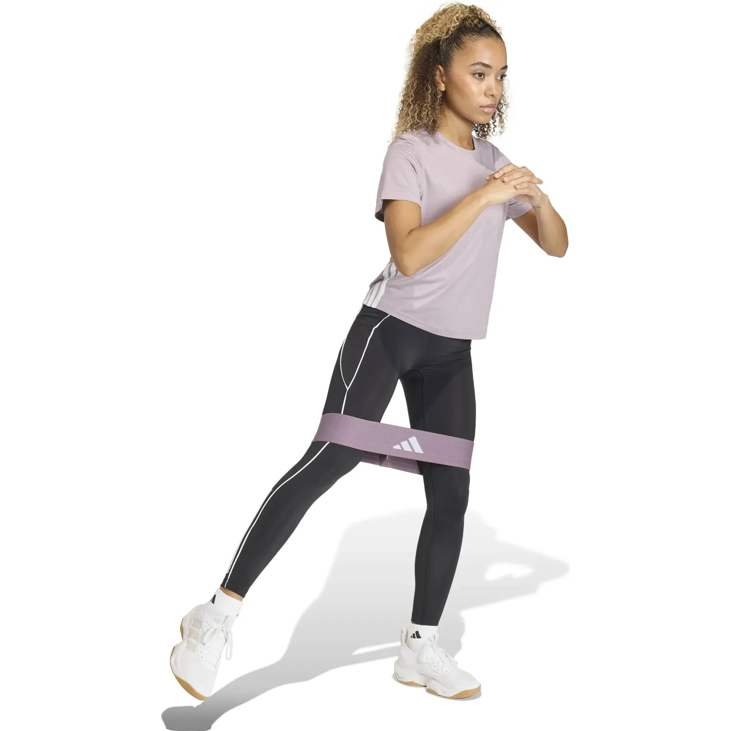 Polo Adidas Training Mujer We 3s Crew Tee Climacool color mora | Platanitos