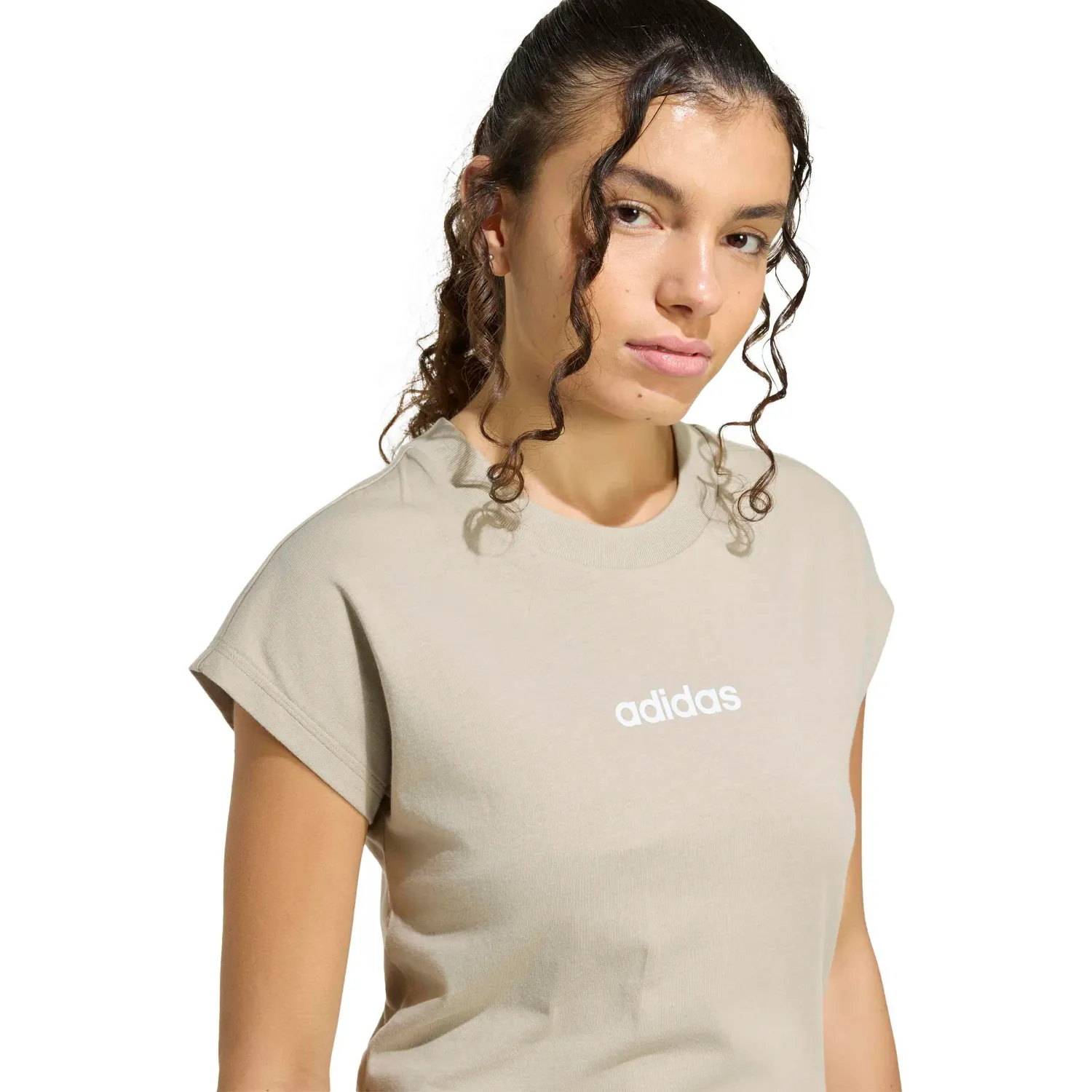 Polo Adidas Deportivo Mujer W Lin Sj T color arena / musgo | Platanitos