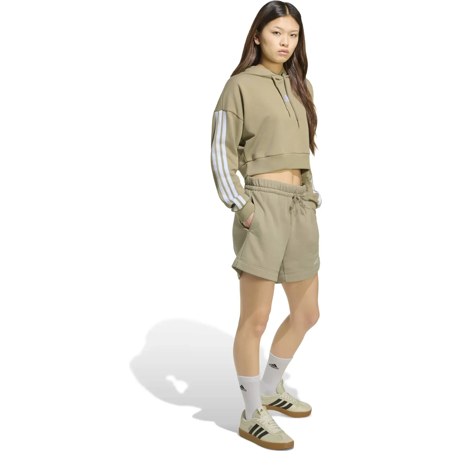 Polera Adidas Deportiva Mujer W 3s Ft Cro Hd color arena / musgo | Platanitos