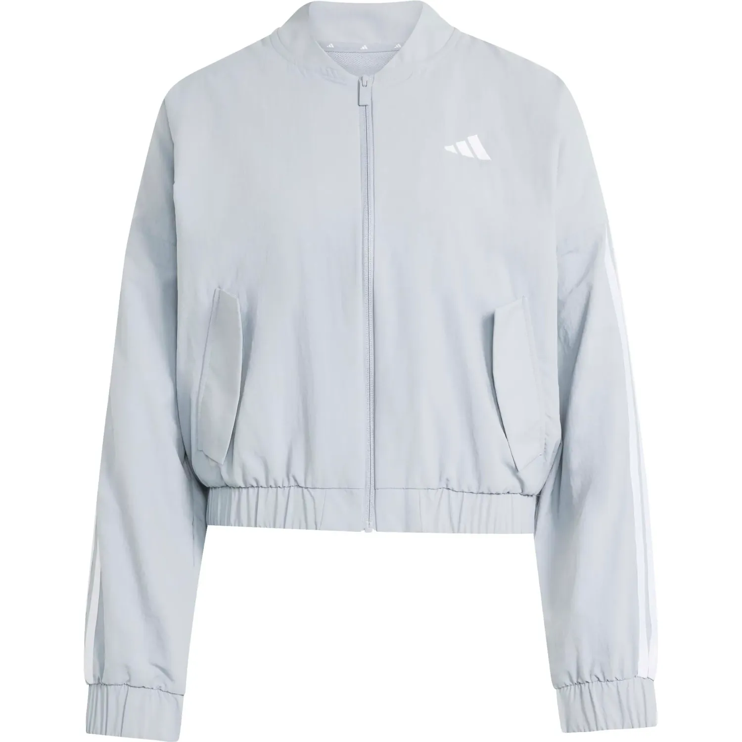 Casaca Adidas Deportiva Mujer W 3s Wv Bomber color gris / blanco | Platanitos