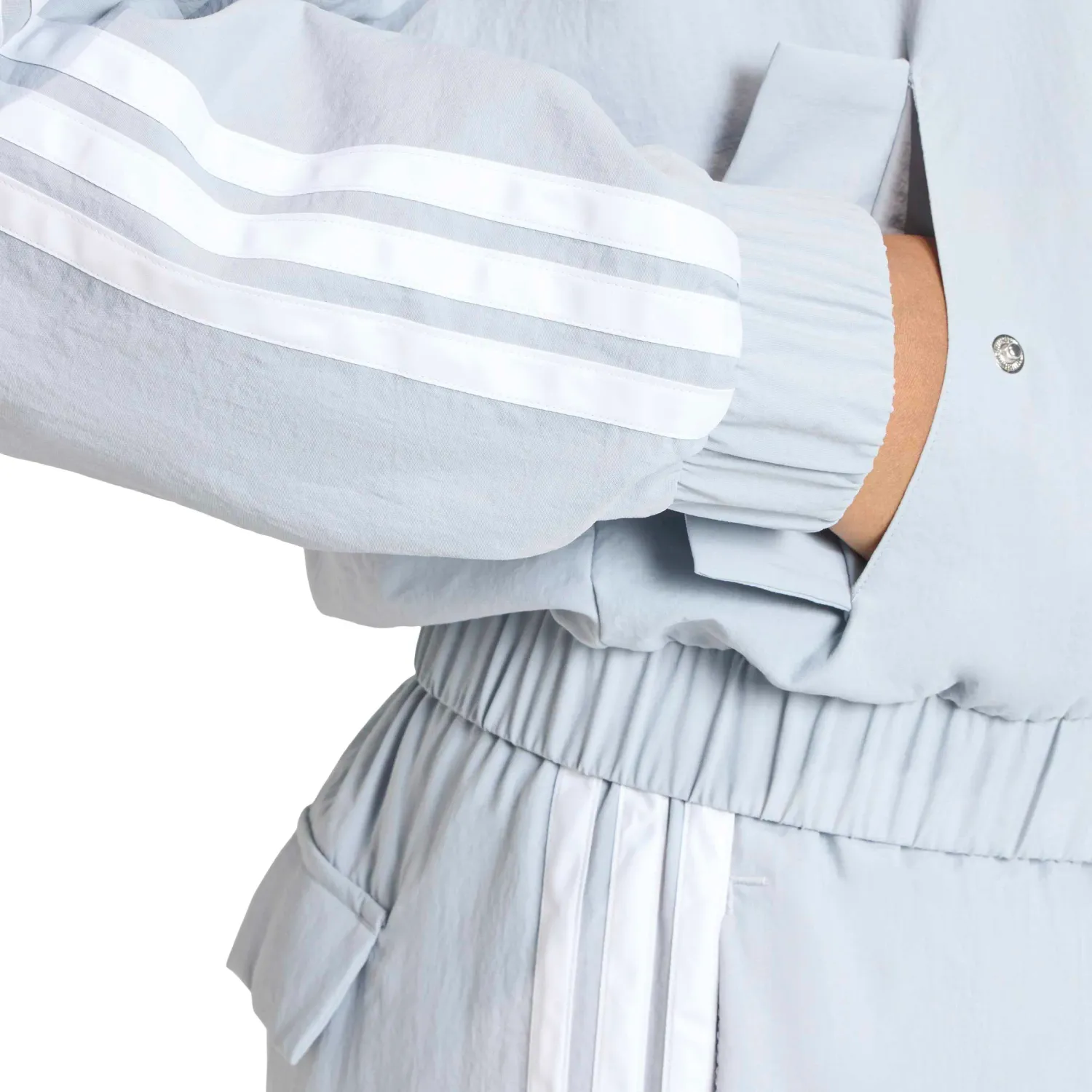 Casaca Adidas Deportiva Mujer W 3s Wv Bomber color gris / blanco | Platanitos