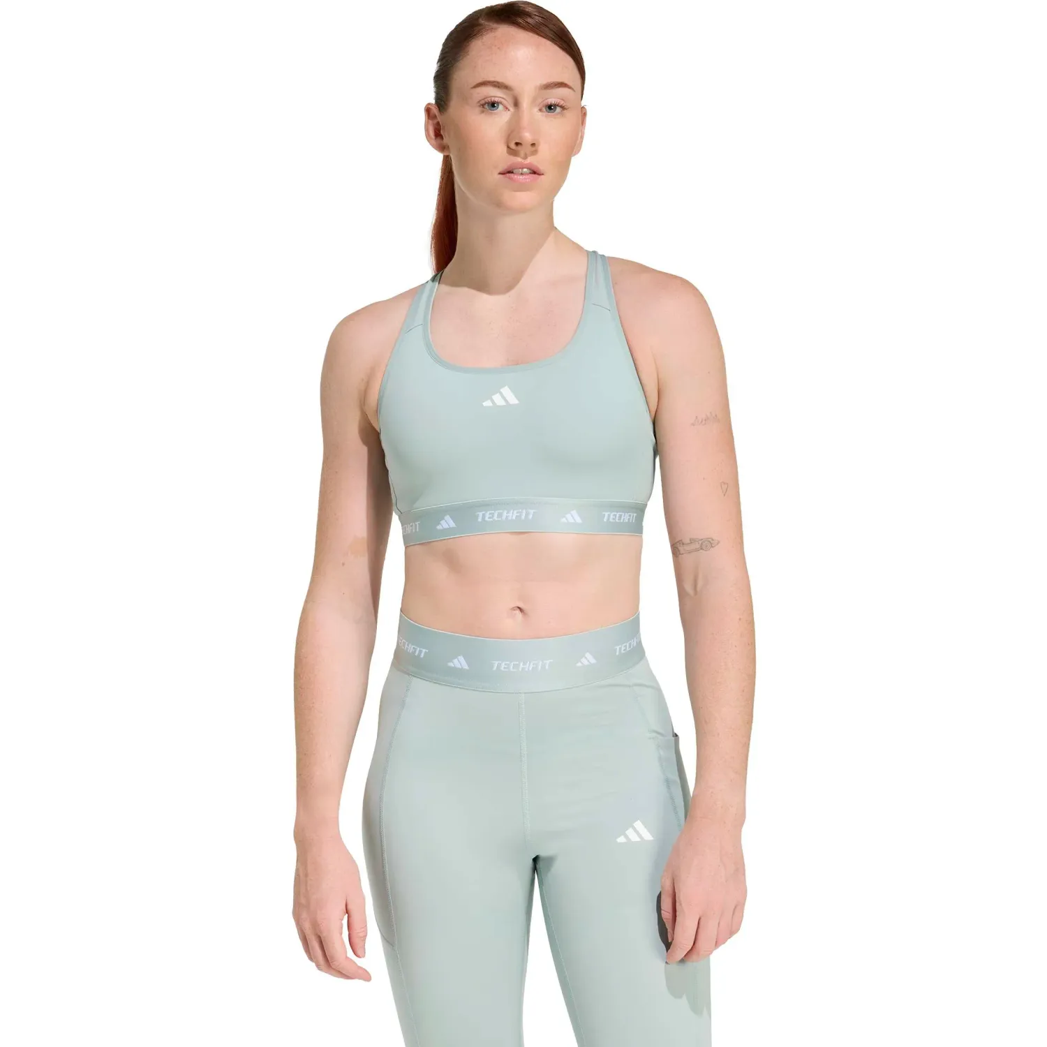 Top Adidas Training Mujer Tf Bra Aeroready color verde agua | Platanitos