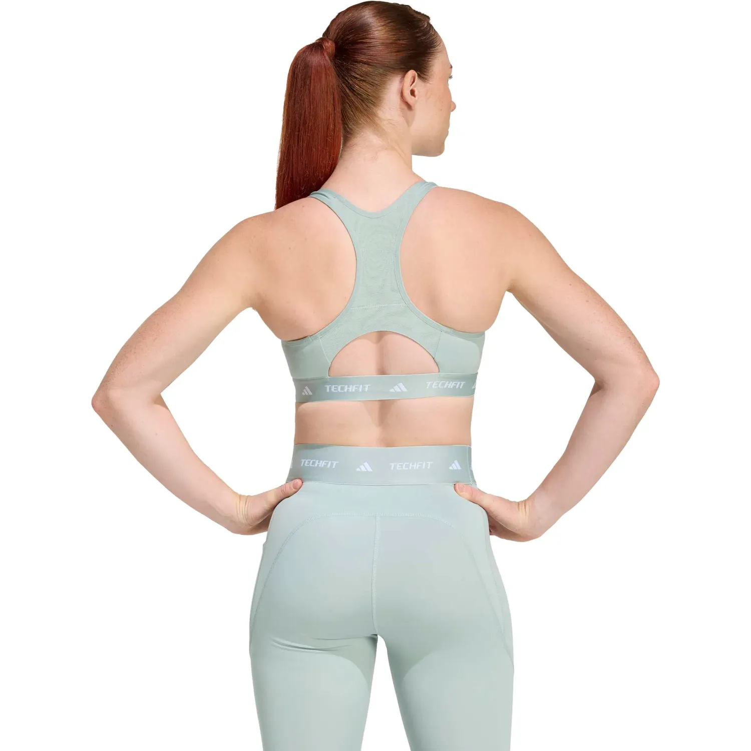 Top Adidas Training Mujer Tf Bra Aeroready color verde agua | Platanitos