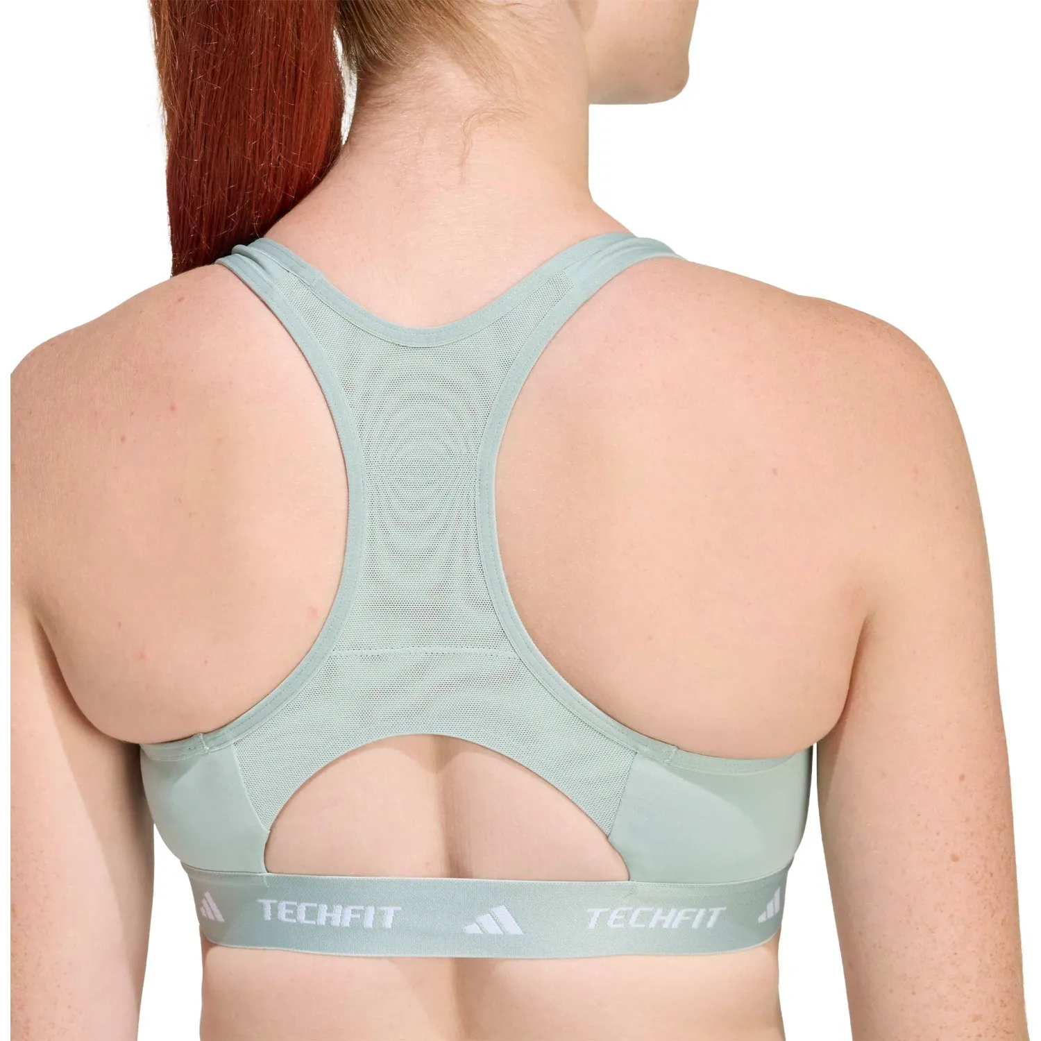 Top Adidas Training Mujer Tf Bra Aeroready color verde agua | Platanitos