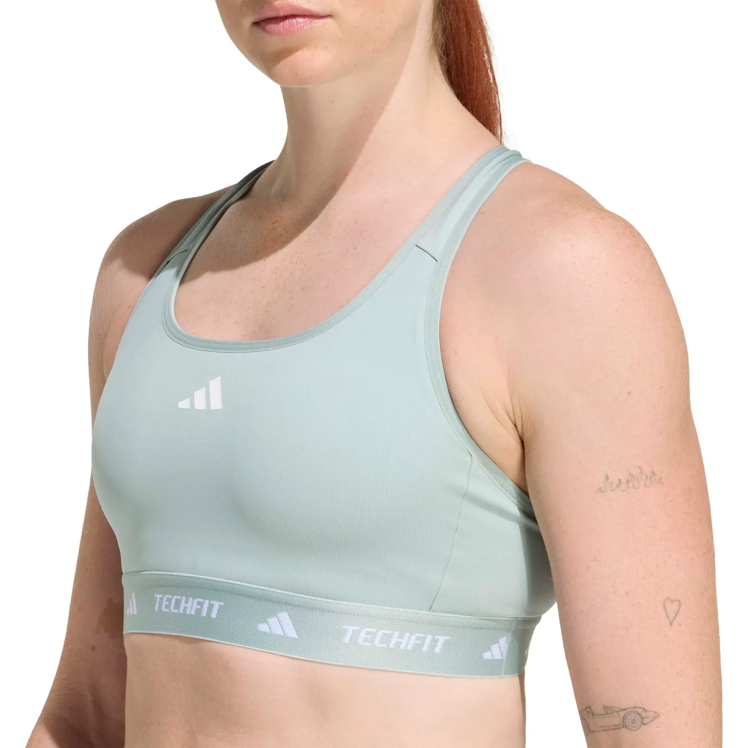 Top Adidas Training Mujer Tf Bra Aeroready color verde agua | Platanitos