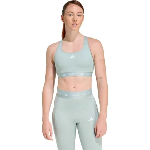 Top Adidas Training Mujer Tf Bra Aeroready color verde | Platanitos
