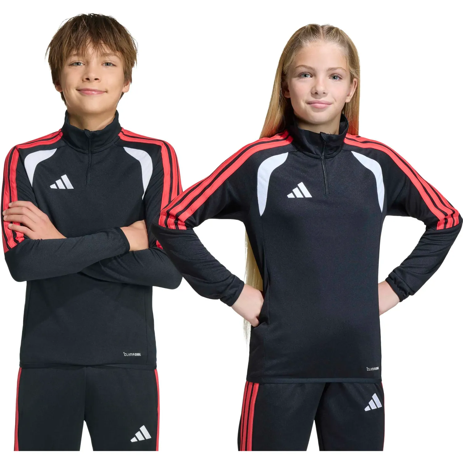 Polera Adidas Futbol Juvenil Tiro26l Tr Topy Climacool color negro / rojo | Platanitos