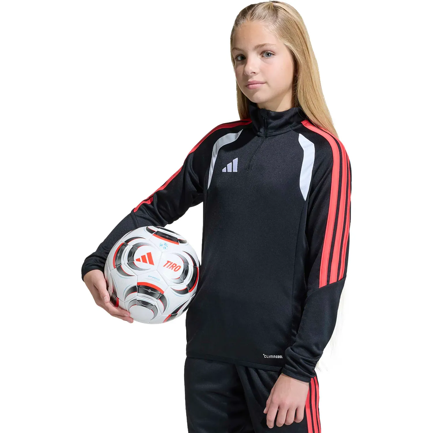 Polera Adidas Futbol Juvenil Tiro26l Tr Topy Climacool color negro / rojo | Platanitos