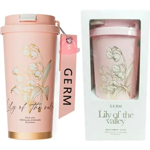 GERM Vaso Térmico Rose Peonias 500 Ml Acero Inoxidable