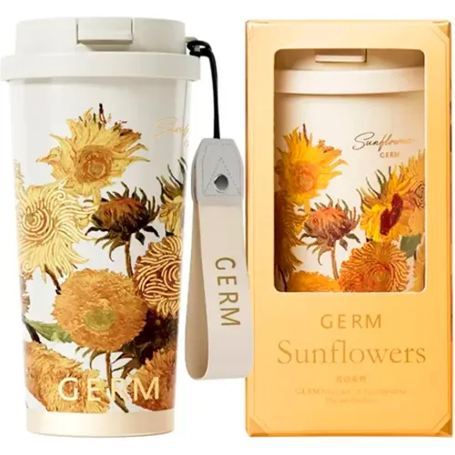 GERM Vaso Térmico Shining Girasol 500 Ml Acero Inoxidable