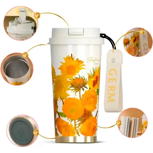 GERM Vaso Térmico Shining Girasol 500 Ml Acero Inoxidable