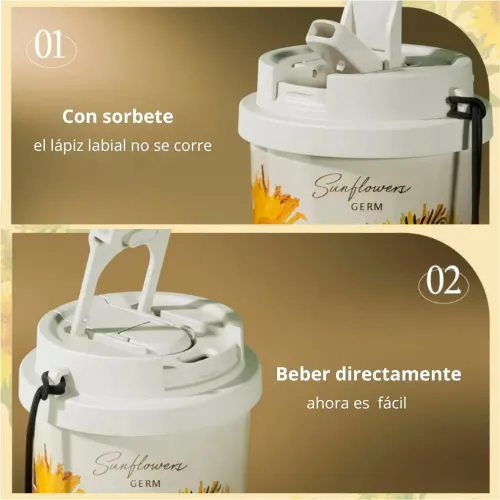 GERM Vaso Térmico Shining Girasol 500 Ml Acero Inoxidable