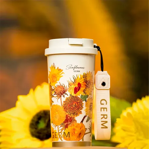 GERM Vaso Térmico Shining Girasol 500 Ml Acero Inoxidable