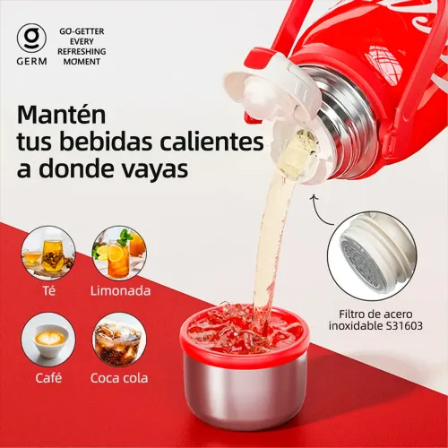 GERM Vaso Térmico Coca‑cola 800 Ml Con Tapa Taza