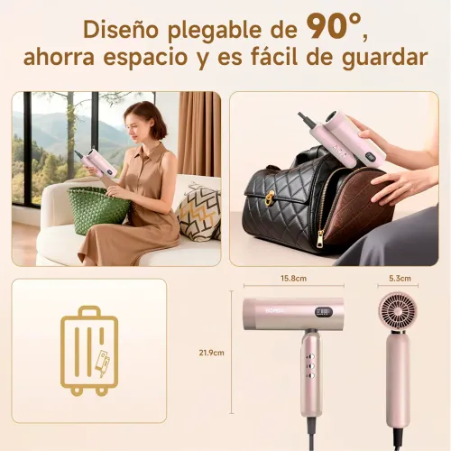 BOMIDI Secadora De Cabello Plegable Hd08