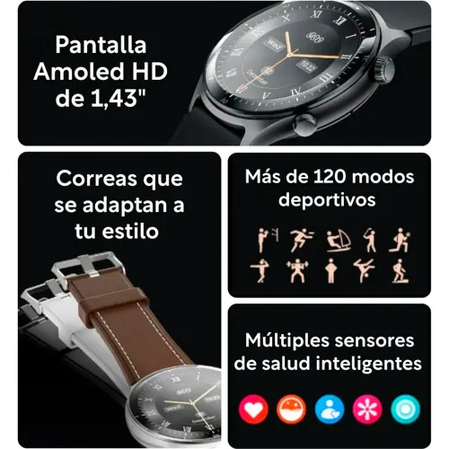QCY Reloj Smartwatch Active Gt Pantalla Amoled Responde Llamadas