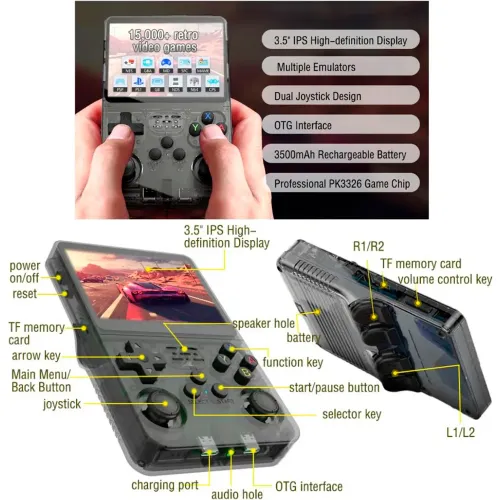GENERICO Mini Consola Retro R36s + Estuche