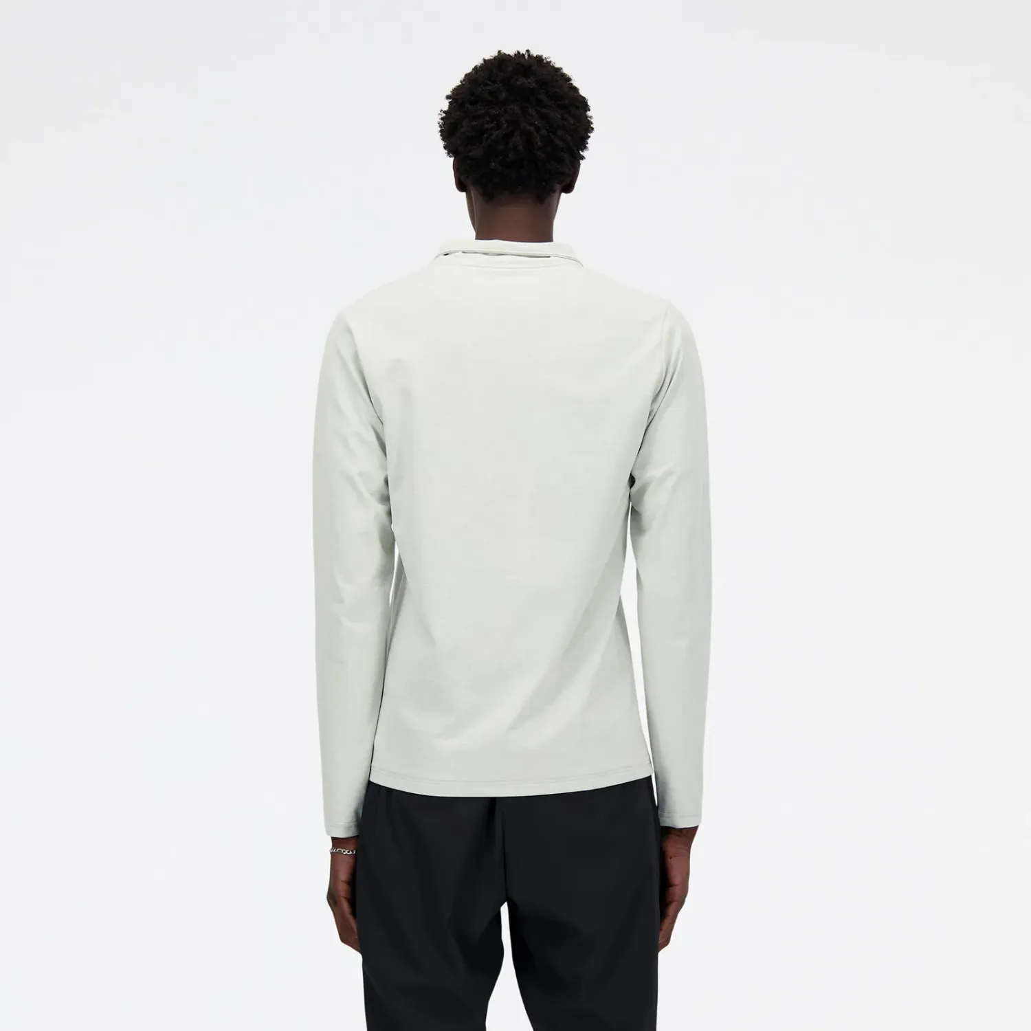 Casaca New Balance Training Hombre Space Dye 1/4 Zip color gris | Platanitos