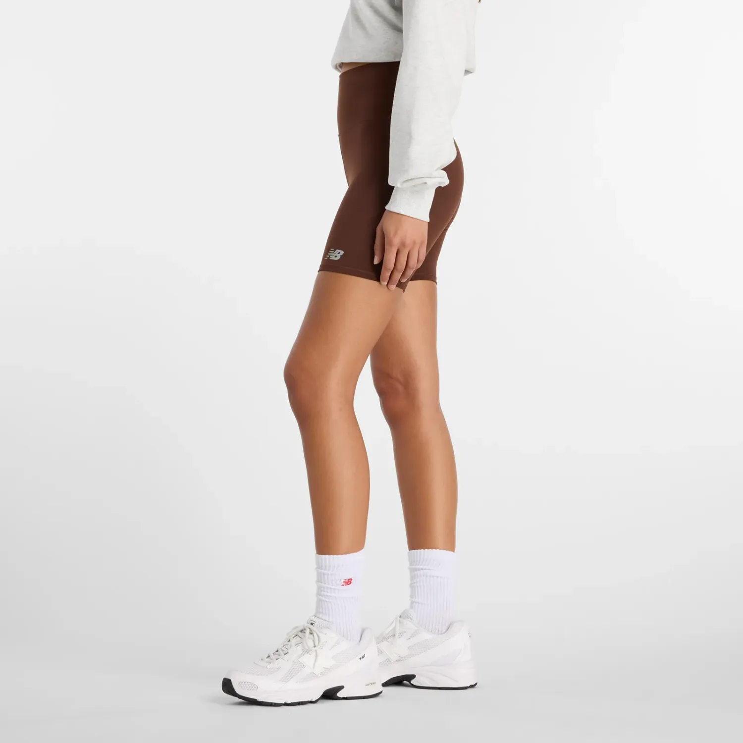 Short New Balance Training Mujer Harmony High Rise 6 color marron claro | Platanitos