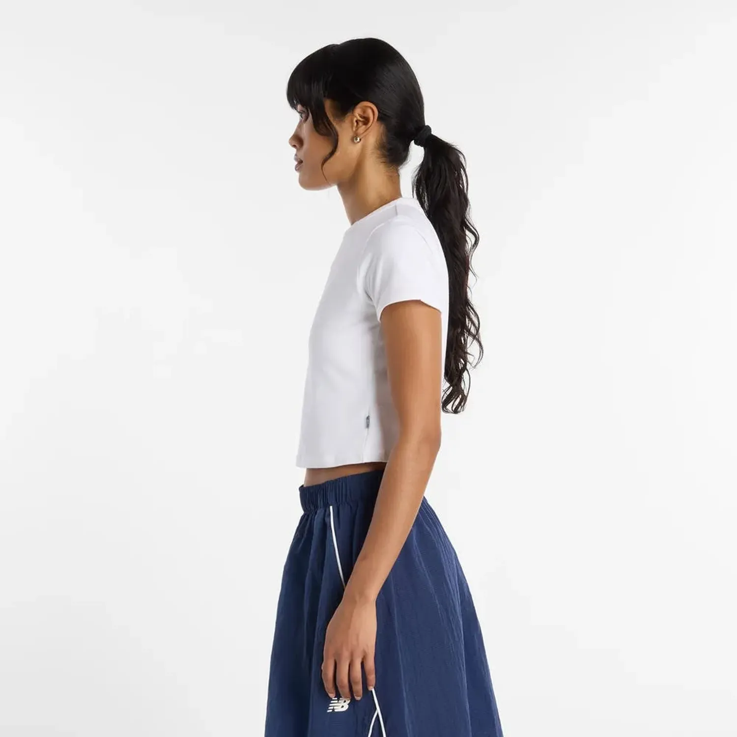 Polo New Balance Lifestyle Mujer Heritage Ringer color blanco | Platanitos