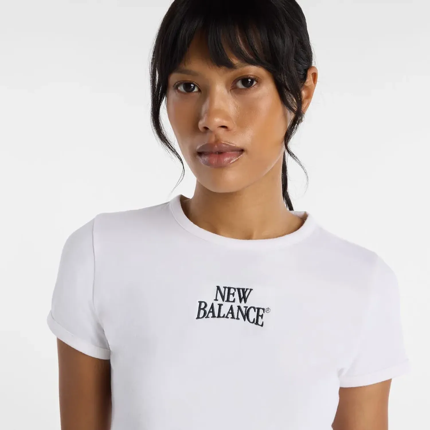 Polo New Balance Lifestyle Mujer Heritage Ringer color blanco | Platanitos