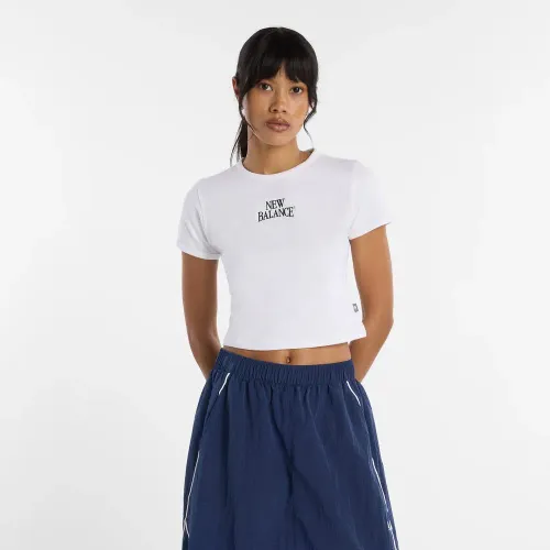 Polo New Balance Lifestyle Mujer Heritage Ringer color blanco | Platanitos