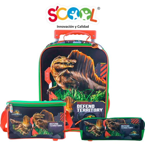 Set Scool Maleta Mediana Kombat Eva Jurassic | Platanitos