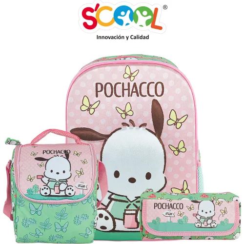Set Scool Mochila Oficio Ranger 3d Eva Pochacco | Platanitos