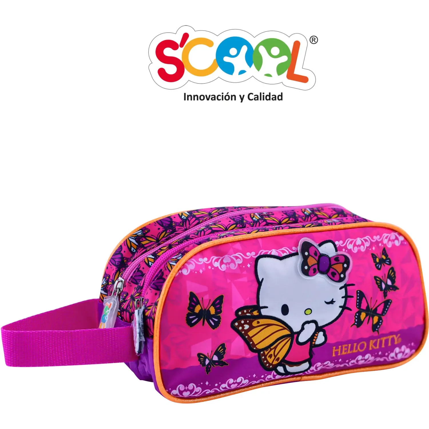 Set Scool Maleta Con Ruedas Grande Magic Premium Tela Kitty color multicolor | Platanitos