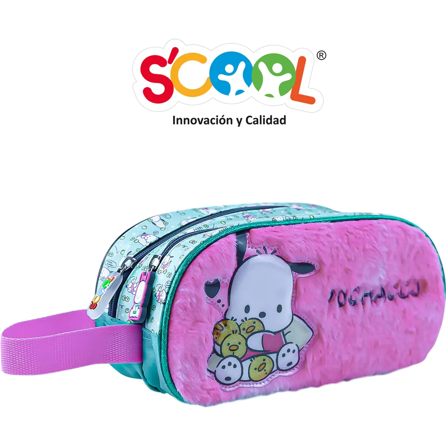 Set Scool Maleta Con Ruedas Grande Magic Tela Pochacco color multicolor | Platanitos