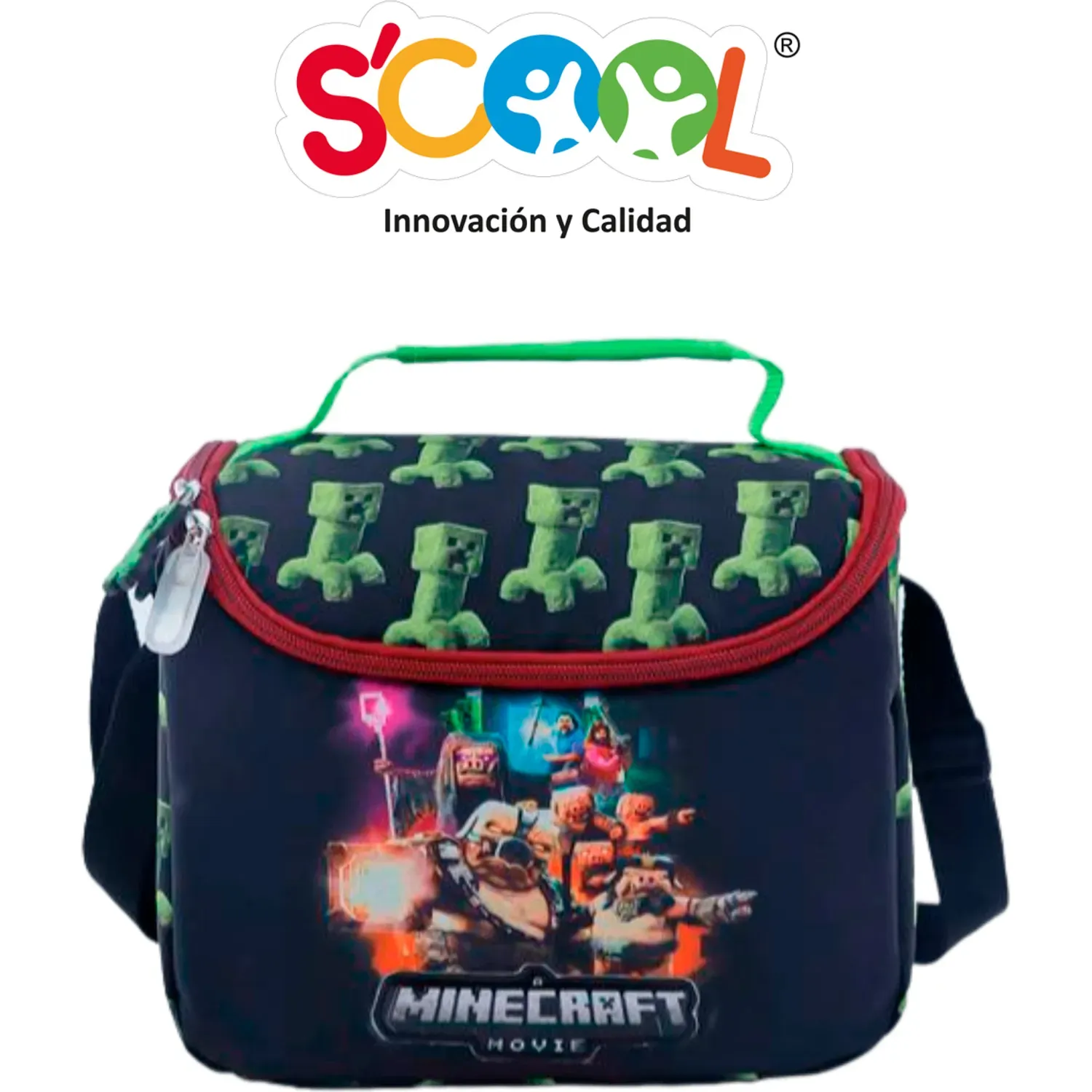 Set Scool Maleta Con Ruedas Grande Magic 3d Eva Metalico Minecraft color multicolor | Platanitos
