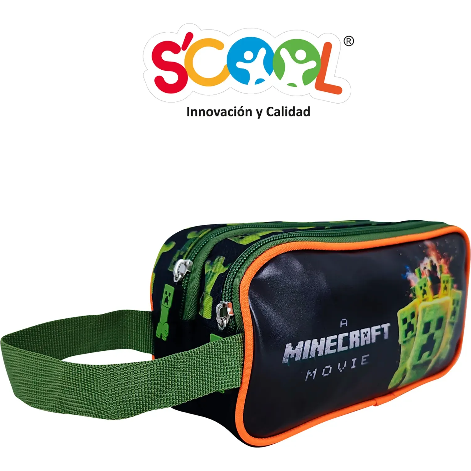 Set Scool Maleta Con Ruedas Grande Magic Premium Metalizado Minecraft color multicolor | Platanitos