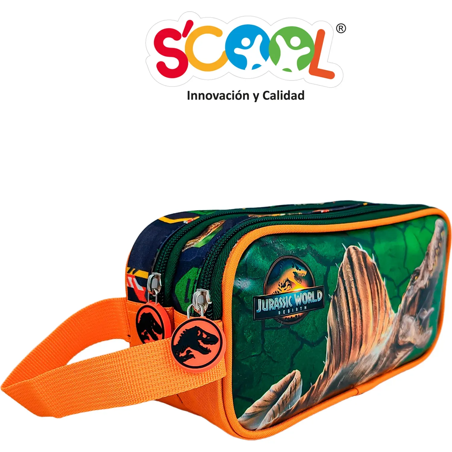Set Scool Maleta Con Ruedas Grande Magic Premium Metalizado Jurassic color multicolor | Platanitos