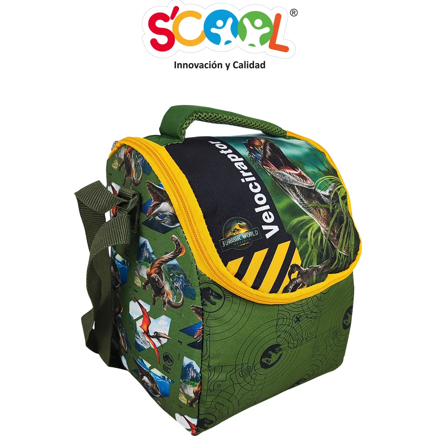 Set  Mochila Oficio Ranger 3d Eva Jurassic color  | Platanitos