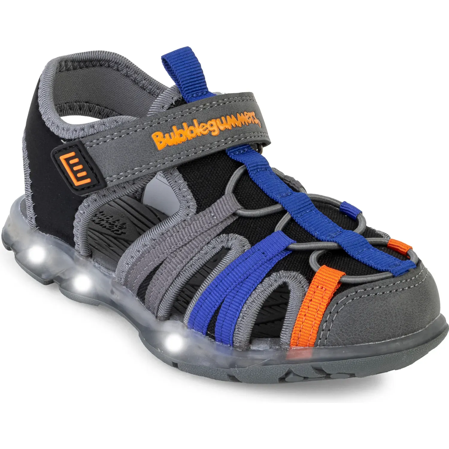 Sandalias Bubble Gummers Casuales Con Luces Niño Unai color negro | Platanitos