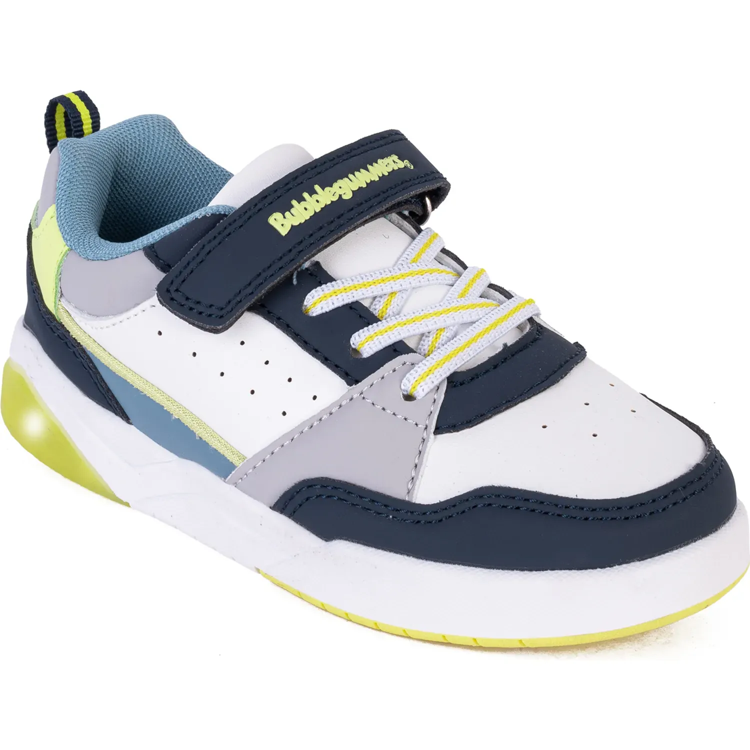 Zapatillas Bubble Gummers Casuales Con Luces Niño Dakar color blanco / azul | Platanitos