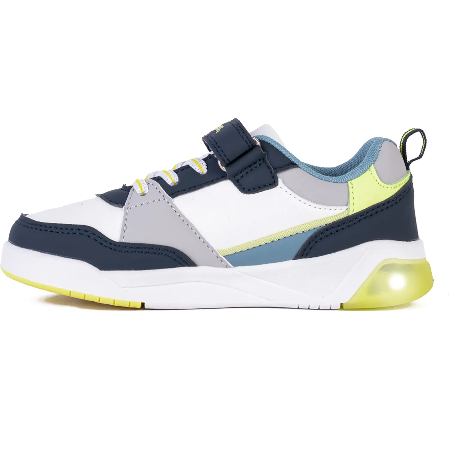 Zapatillas Bubble Gummers Casuales Con Luces Niño Dakar color blanco / azul | Platanitos