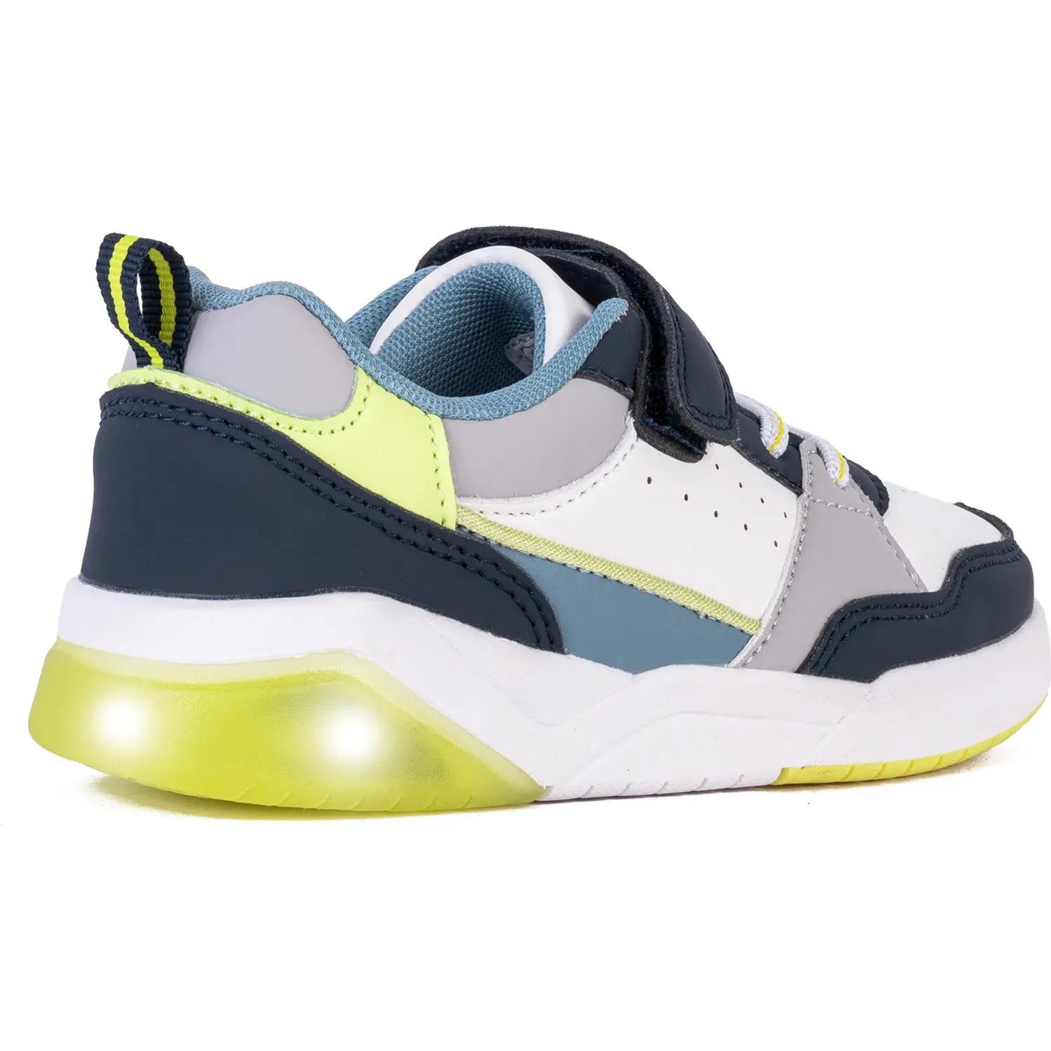 Zapatillas Bubble Gummers Casuales Con Luces Niño Dakar color blanco / azul | Platanitos