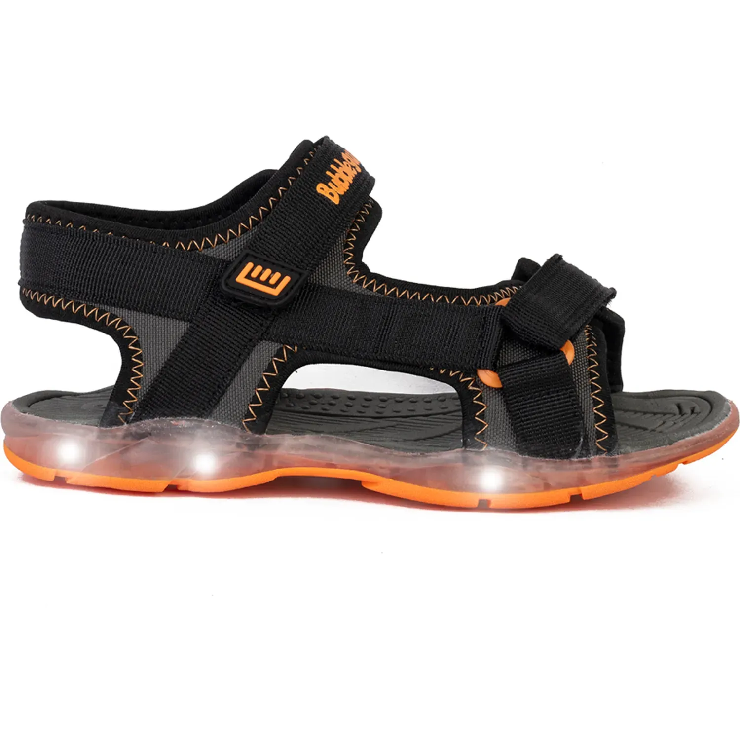 Sandalias Bubble Gummers Casuales Con Luces Niño Unai color negro | Platanitos