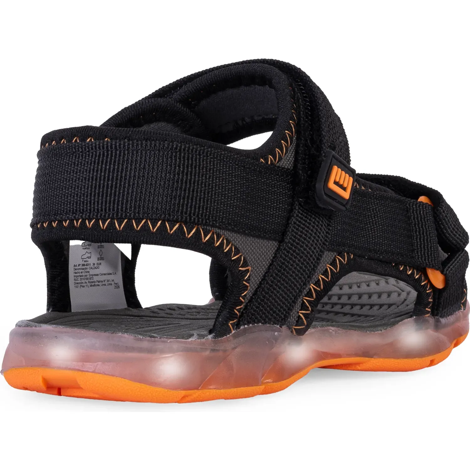 Sandalias Bubble Gummers Casuales Con Luces Niño Unai color negro | Platanitos