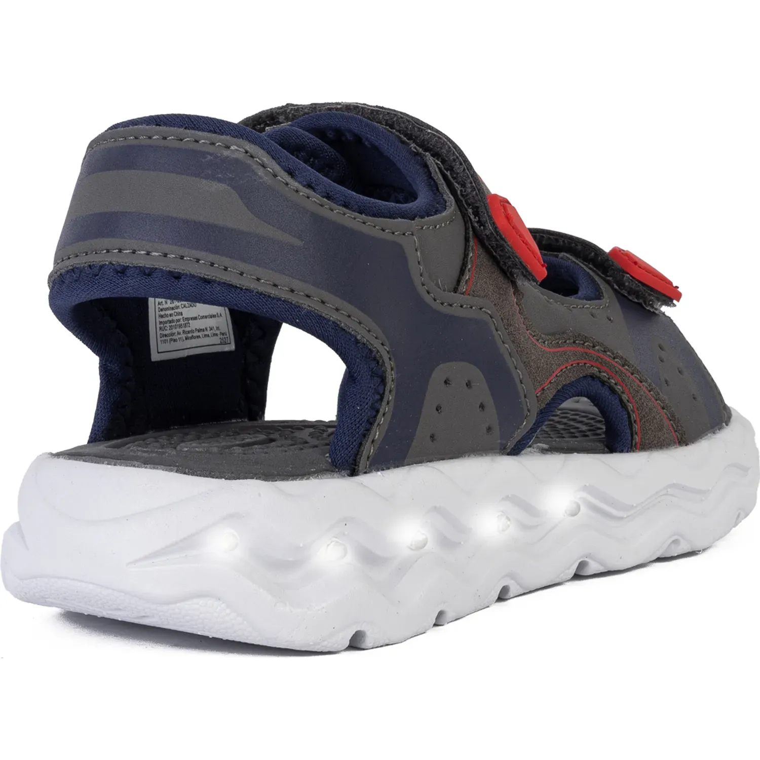 Bubble Gummers Sandalias Bubble Gummers Casuales Con Luces Niño Drum color gris / azul | Platanitos