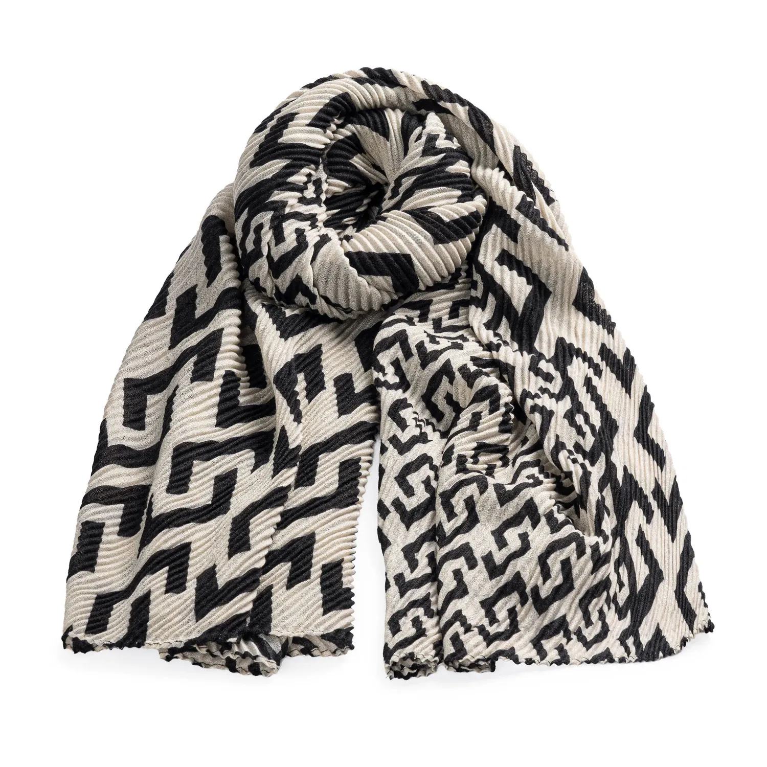 Bufanda Limoni Dama Ebenay color negro / beige | Platanitos