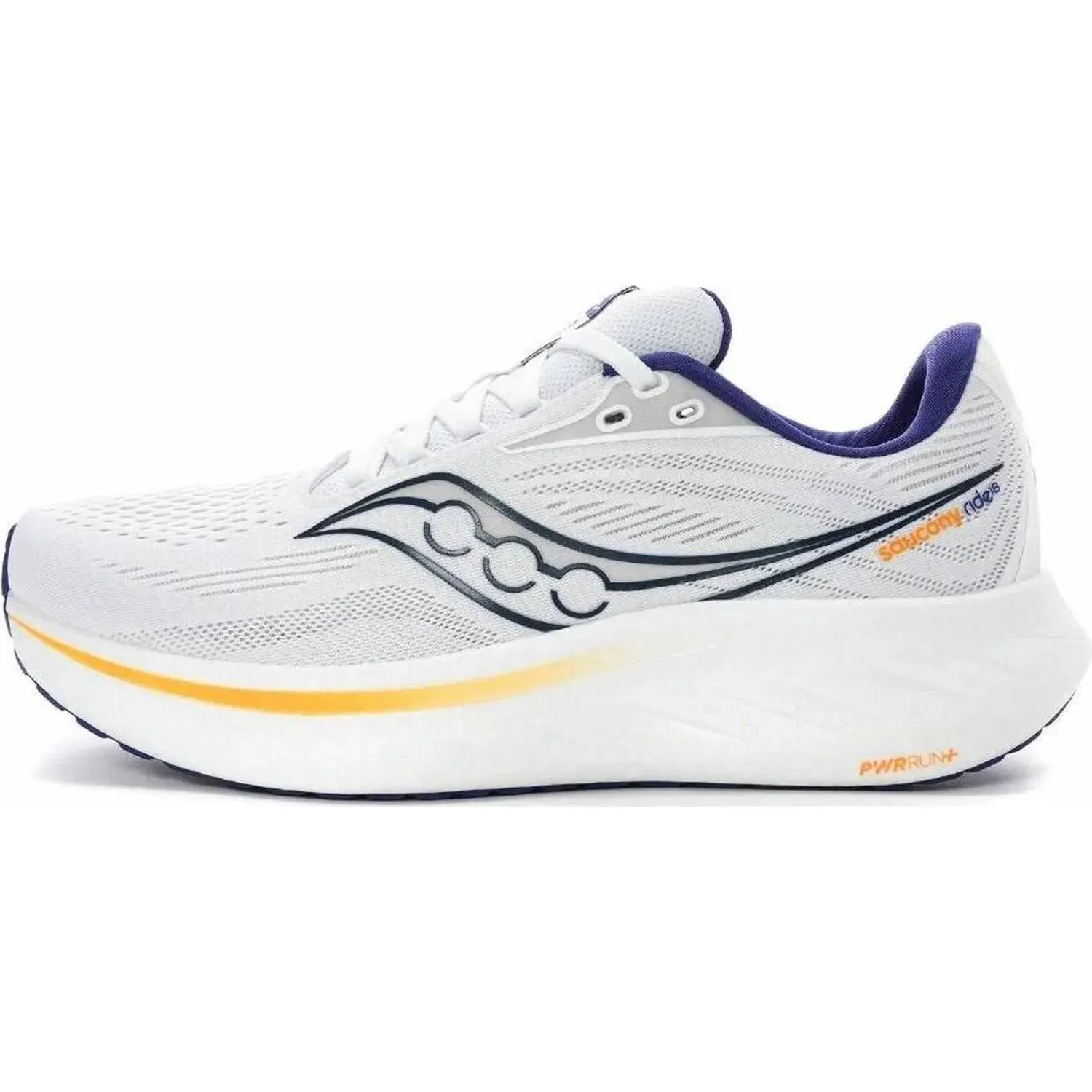 Zapatillas Saucony Running Hombre  Ride 18 color blanco / azul | Platanitos